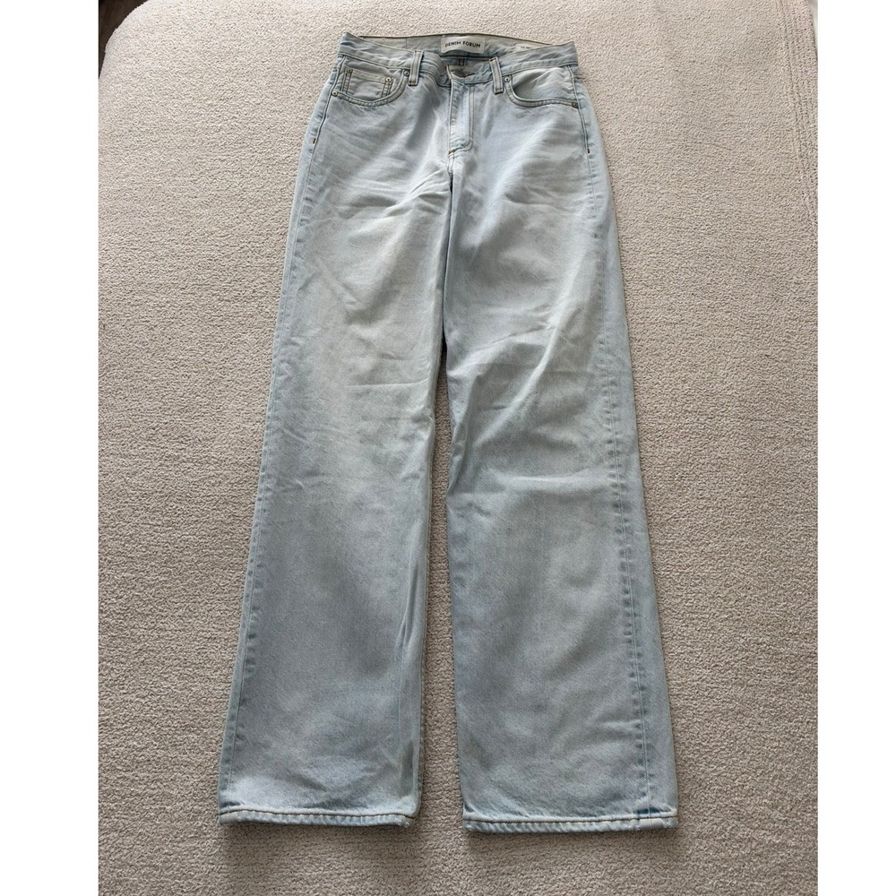 Aritzia Denim Forum The 90s Iggy Low Rise Baggy Jeans size 24 in Light Blue - Picture 2 of 5
